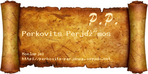 Perkovits Perjámos névjegykártya